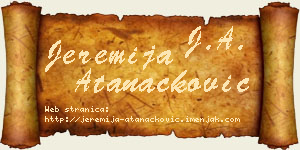 Jeremija Atanacković vizit kartica